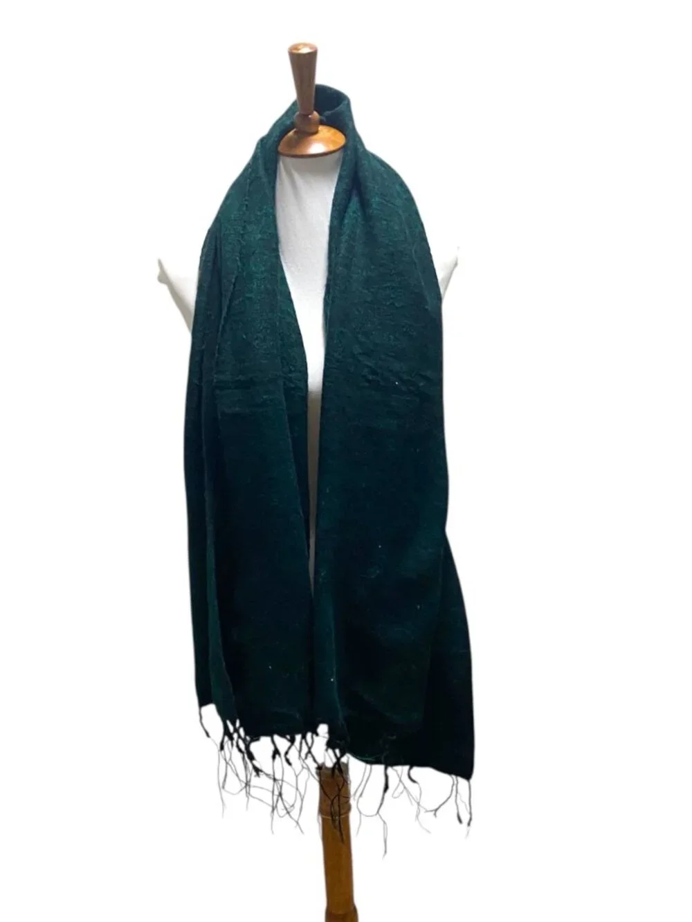 Cheppu From Himalaya Made In Nepal Blanket Scarf Green One Size Boho Coastal
